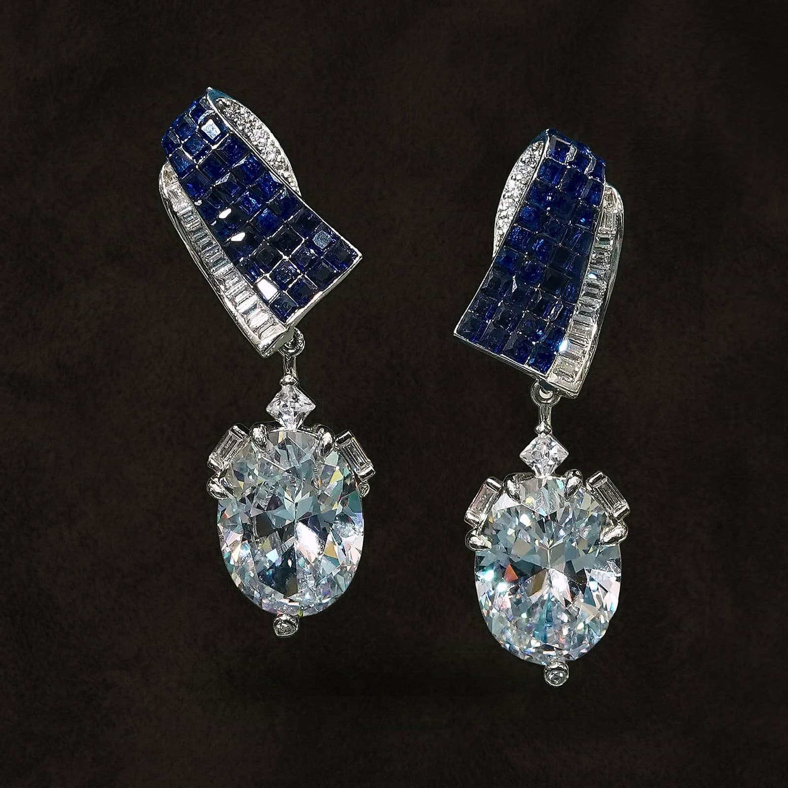 Midnight Sapphire Drop Earring