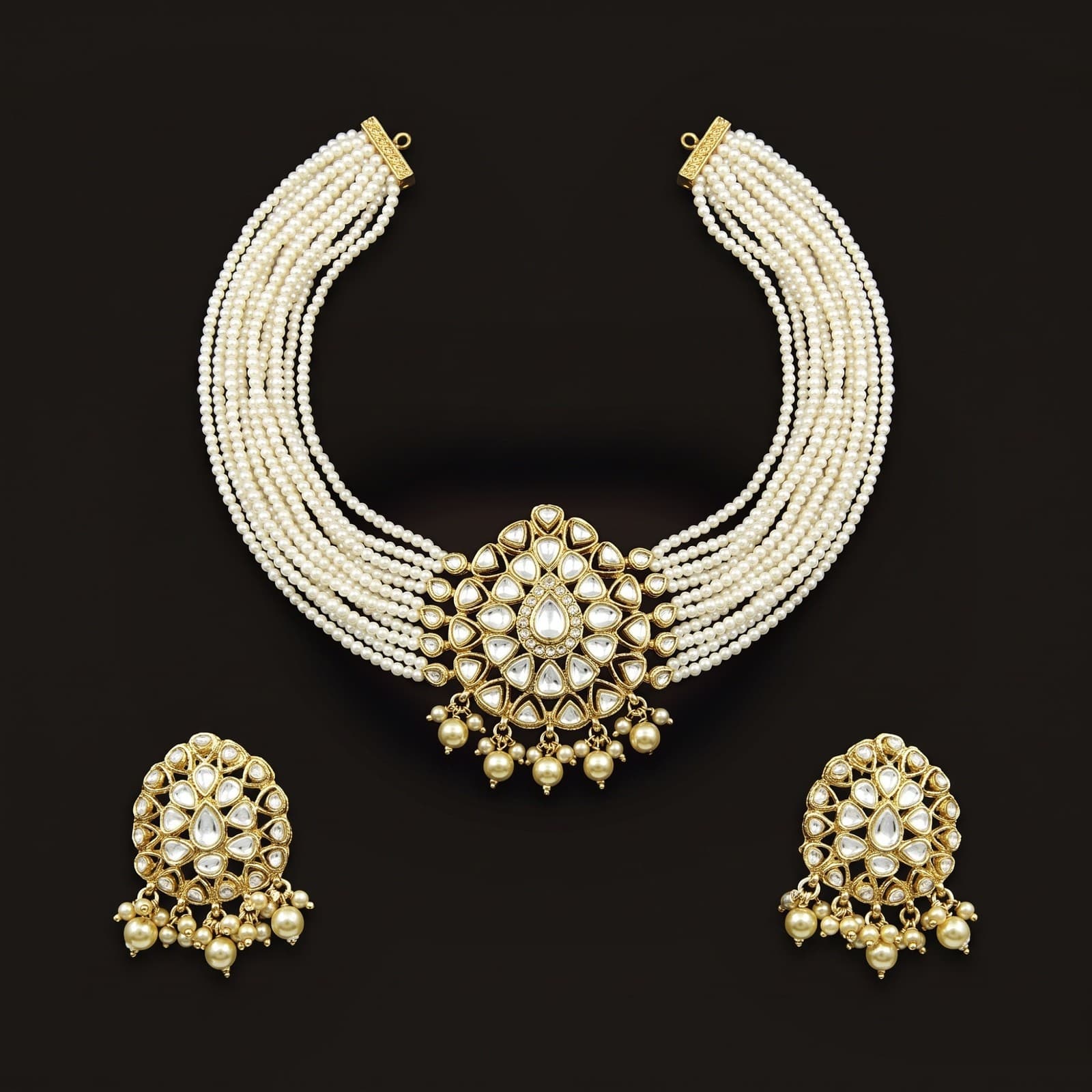 Royal Pearl Kundan Choker Set